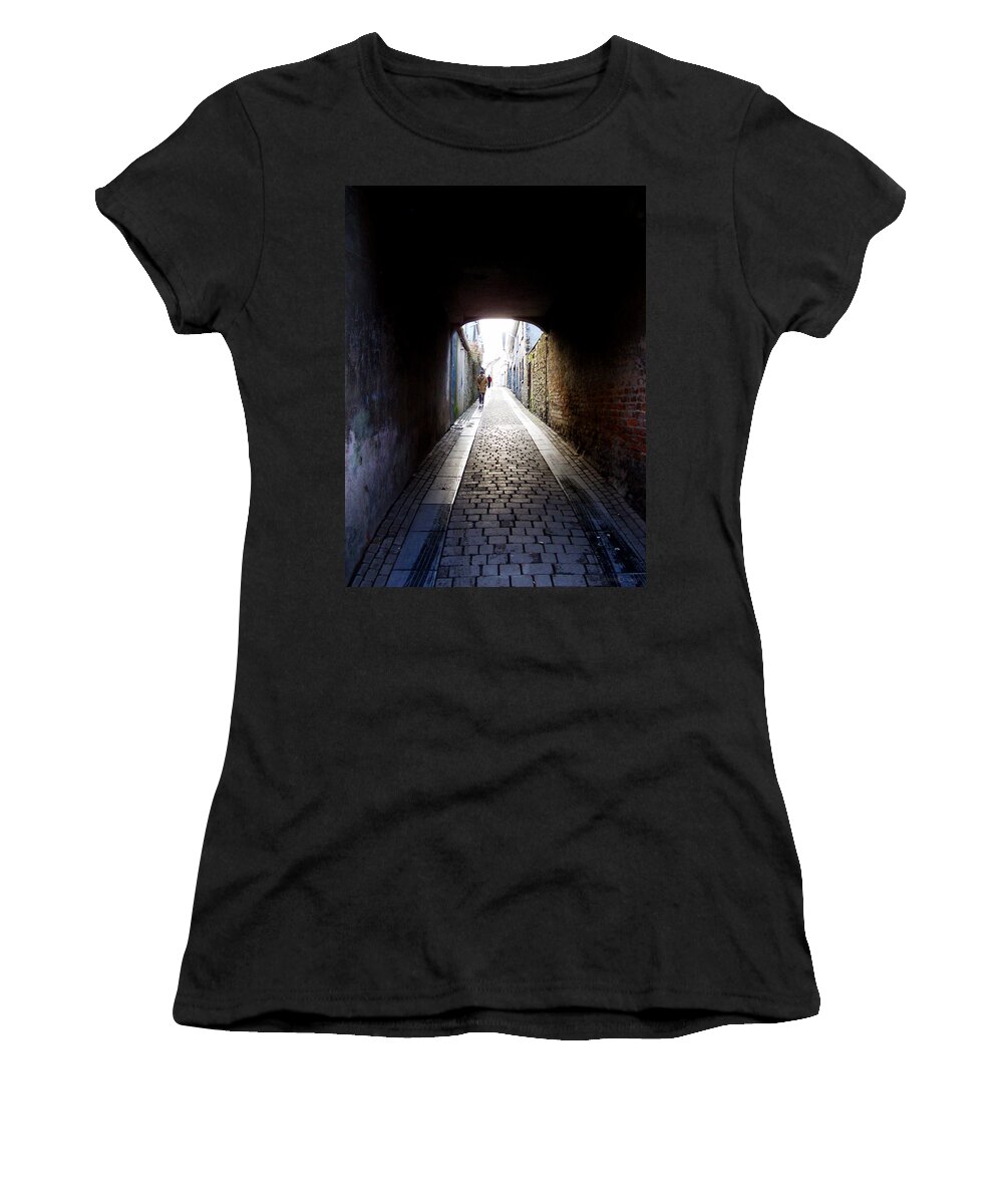 Cooblestone Women's T-Shirt featuring the photograph Passage by Tim Nyberg