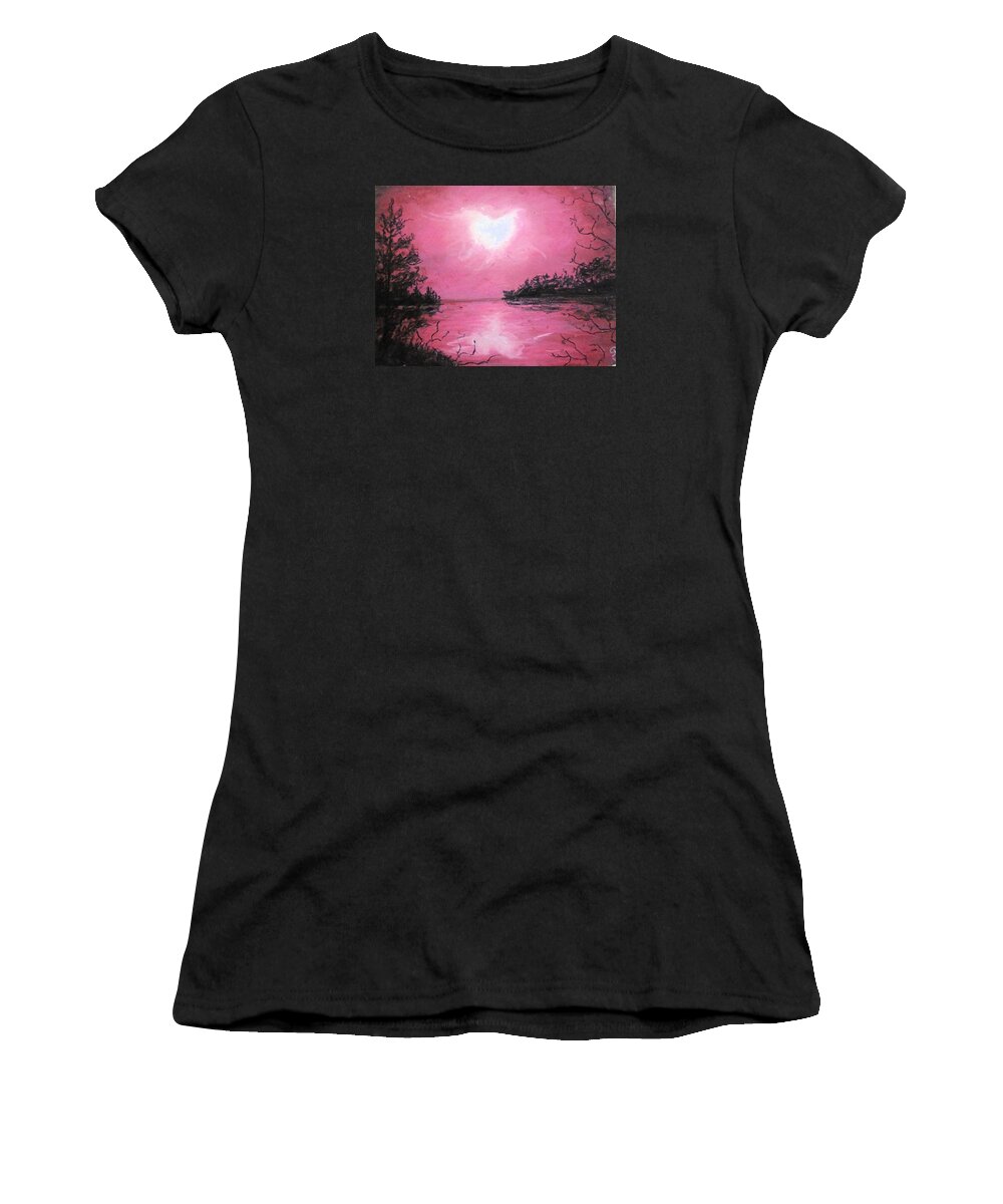 Chromatic Sunset Women's T-Shirt featuring the painting Passionate Dreams by Jen Shearer