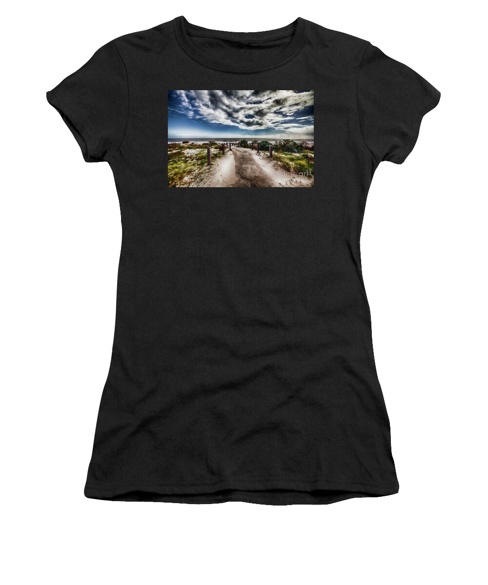  Sea Women's T-Shirt featuring the photograph Pathway to The Beach by Douglas Barnard