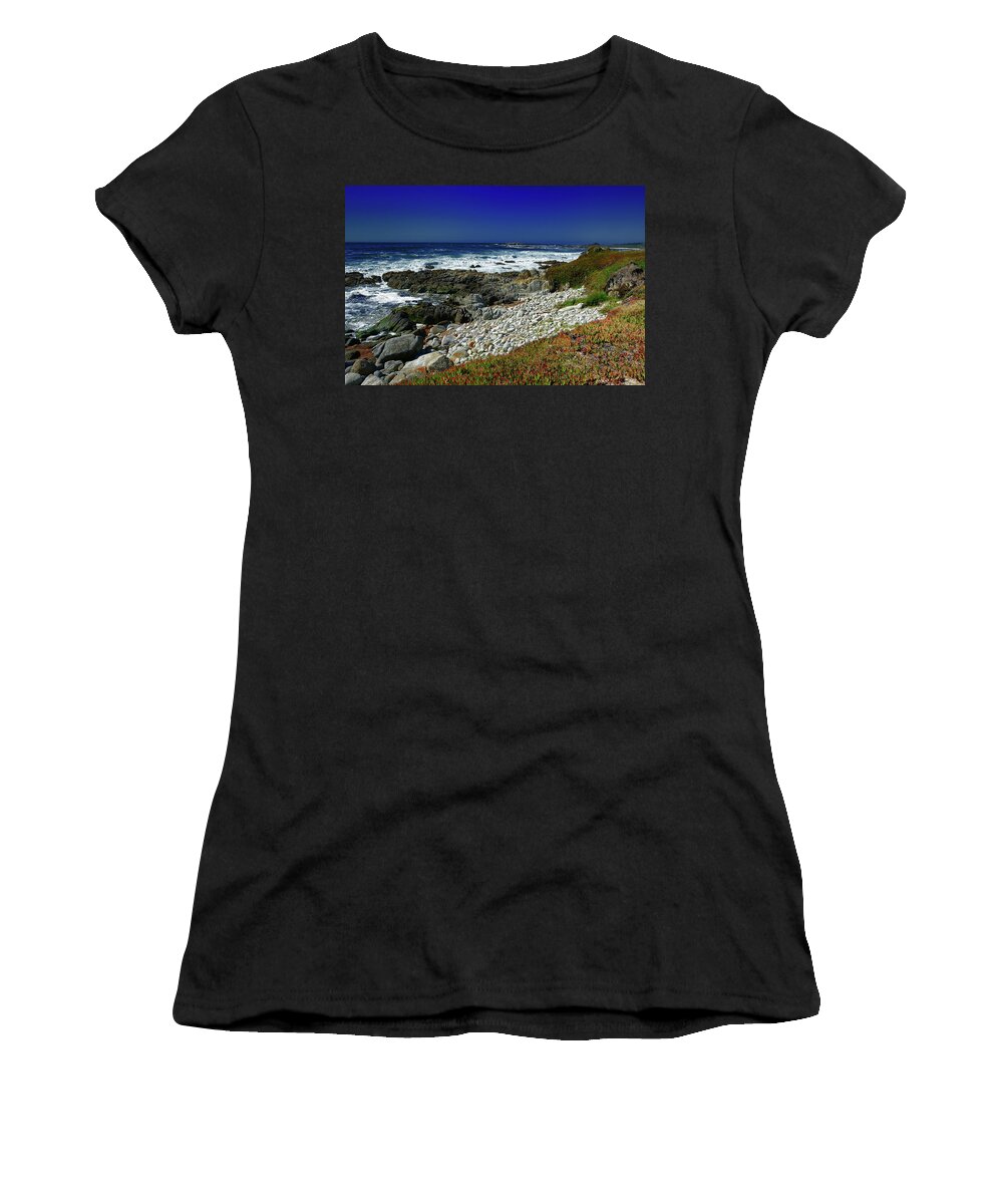 Pebble Beach Women's T-Shirt featuring the photograph Pebble Beach by Renee Hardison