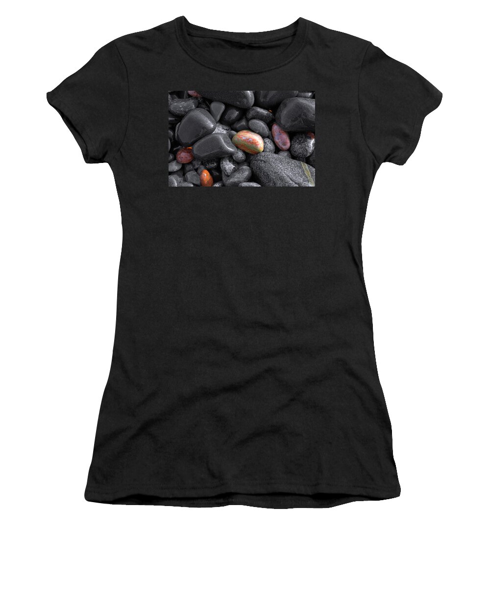  Lake Superior Women's T-Shirt featuring the photograph Pebble Jewels  by Doug Gibbons