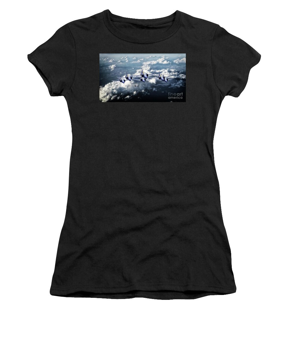 Blue Angels Women's T-Shirt featuring the digital art Phantom Angels by Airpower Art