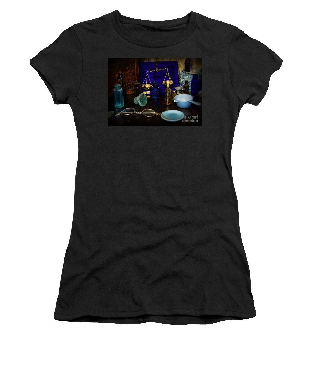 Paul Ward Women's T-Shirt featuring the photograph Pharmacist - scale and measure by Paul Ward