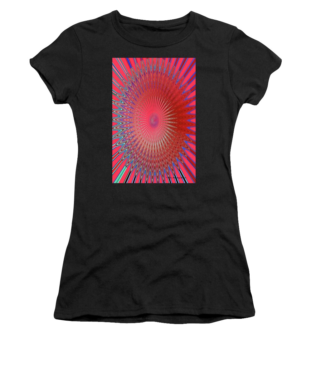 Phoenix Building Women's T-Shirt featuring the digital art Phoenix Building Red Abstract by Tom Janca