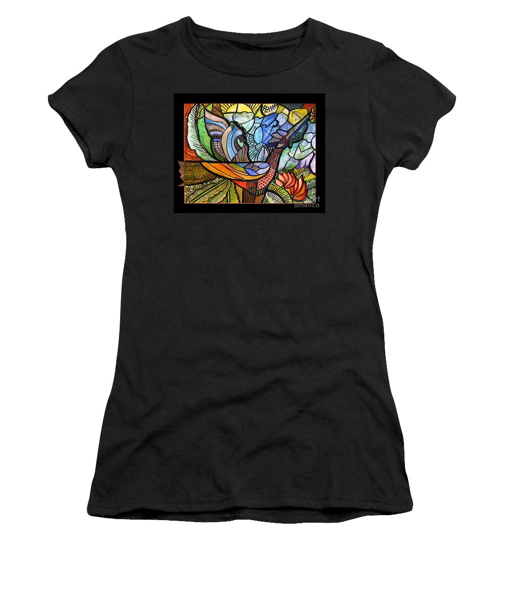 Phoenix Women's T-Shirt featuring the painting Phoenix Rising by Marilyn Brooks