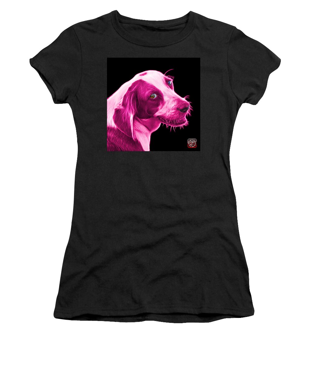 Beagle Women's T-Shirt featuring the painting Pink Beagle dog Art- 6896 - BB by James Ahn