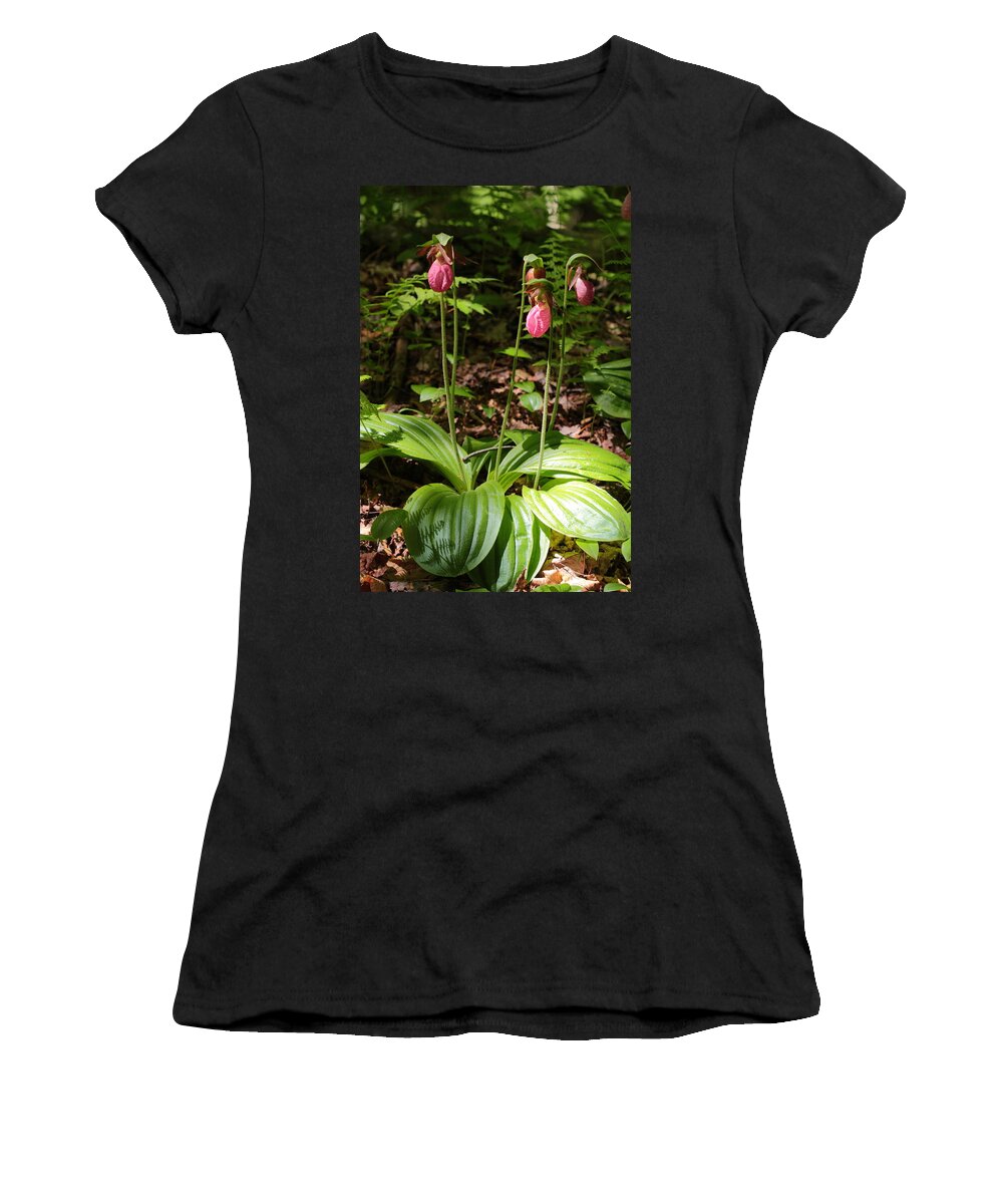 Lady's Women's T-Shirt featuring the photograph Pink Lady's Slippers by Bruce J Robinson