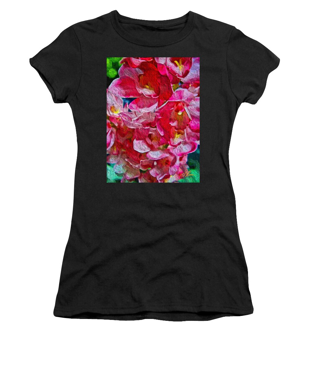 Pink Women's T-Shirt featuring the painting pink Orchids by Joan Reese