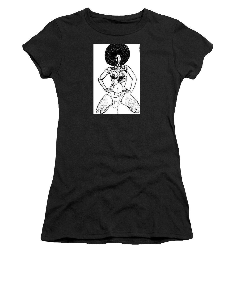 Pinup Girls Women's T-Shirt featuring the digital art Pinup #12 by Kim Kent