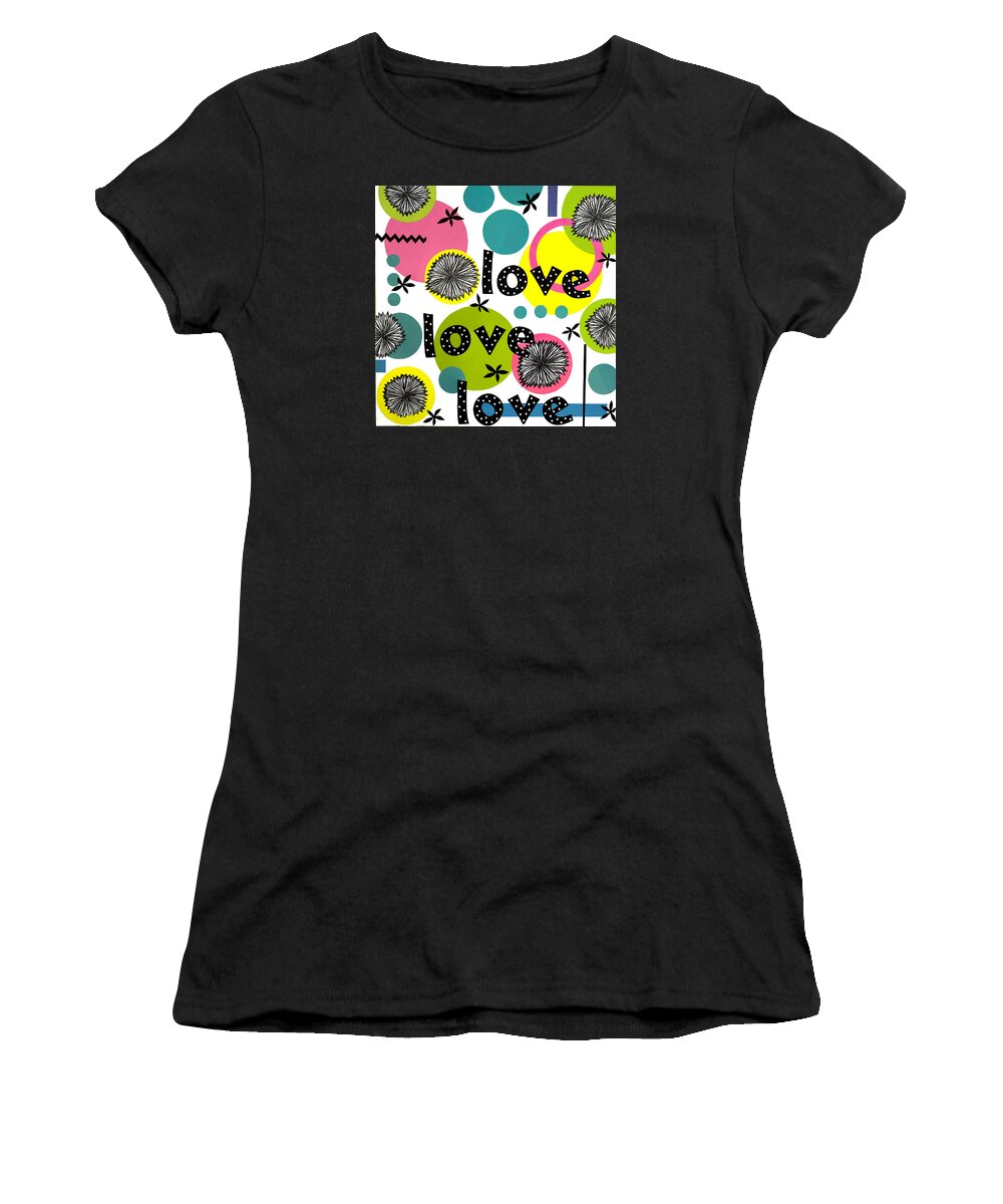 Meditation Women's T-Shirt featuring the mixed media Playful Love by Gloria Rothrock