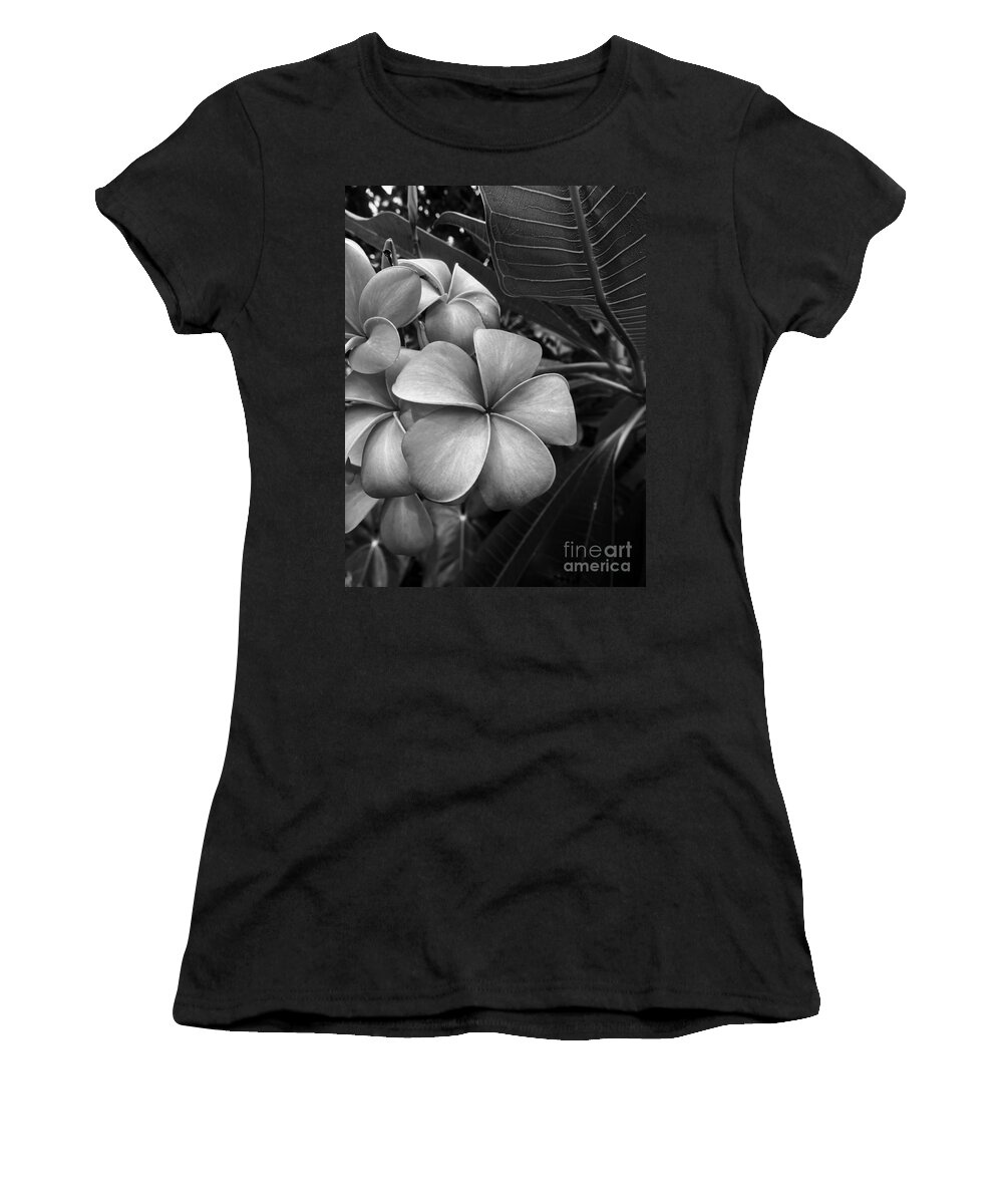 Plumeria Women's T-Shirt featuring the photograph Plumeria in Gray by Onedayoneimage Photography