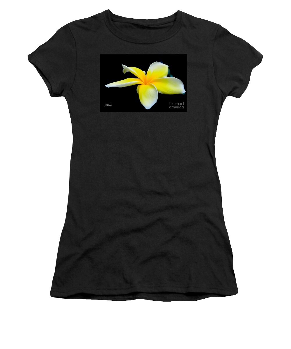 Plumeria In Yellow Women's T-Shirt featuring the photograph Plumeria in Yellow by Jeannie Rhode