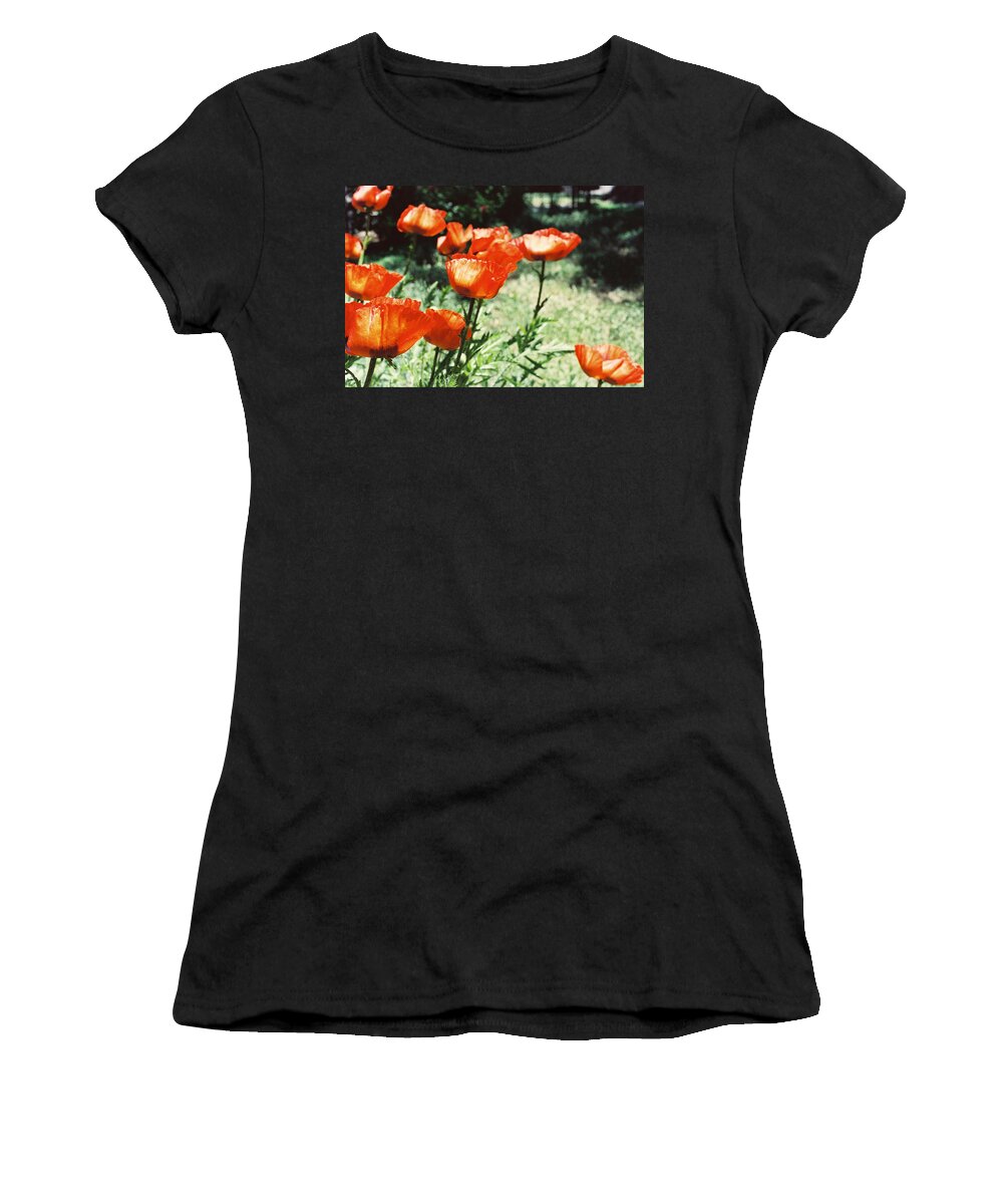 Flowers Women's T-Shirt featuring the photograph Poppies by Ric Bascobert