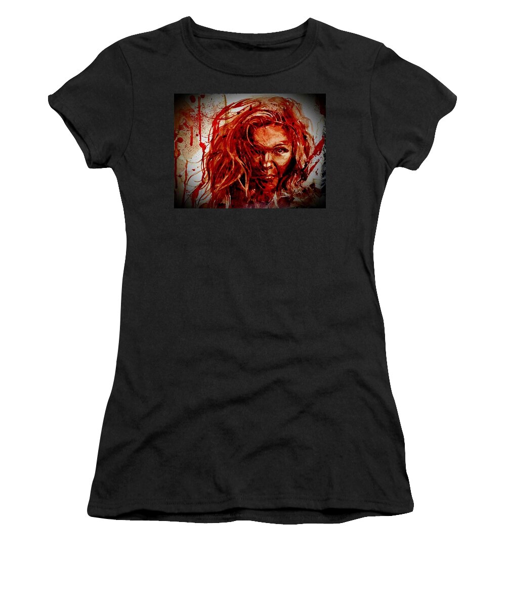 Jessica Women's T-Shirt featuring the painting Portrait Of Jessica by Ryan Almighty