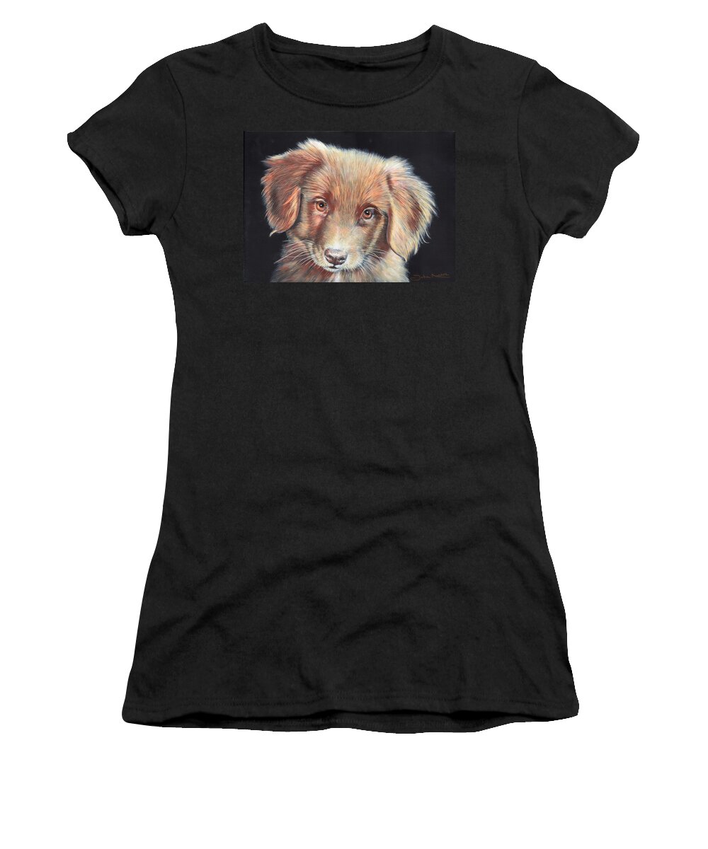 Labrador Women's T-Shirt featuring the painting Portrait of Toby by John Neeve