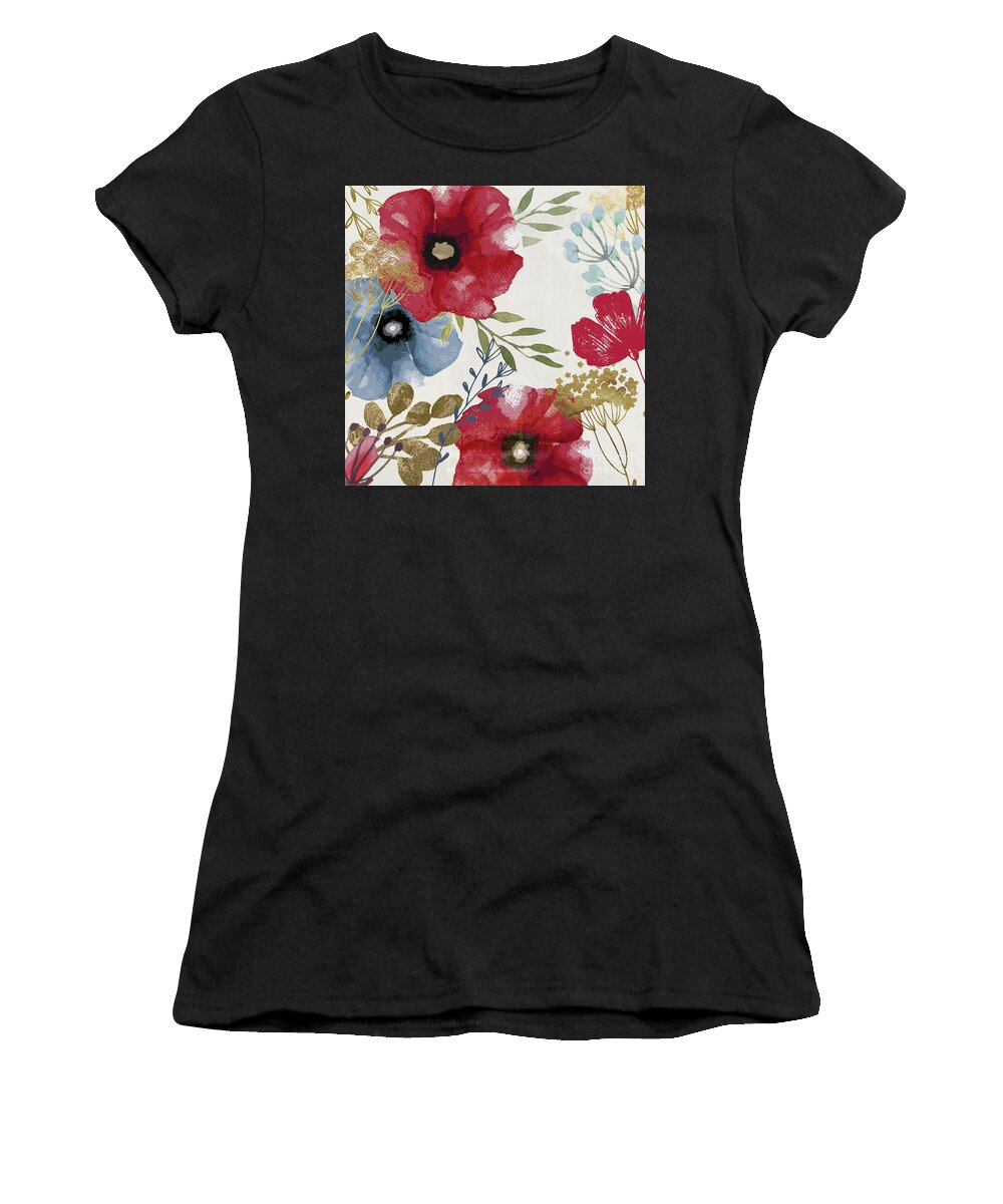 Poppies Women's T-Shirt featuring the painting Posy Watercolor Poppies by Mindy Sommers