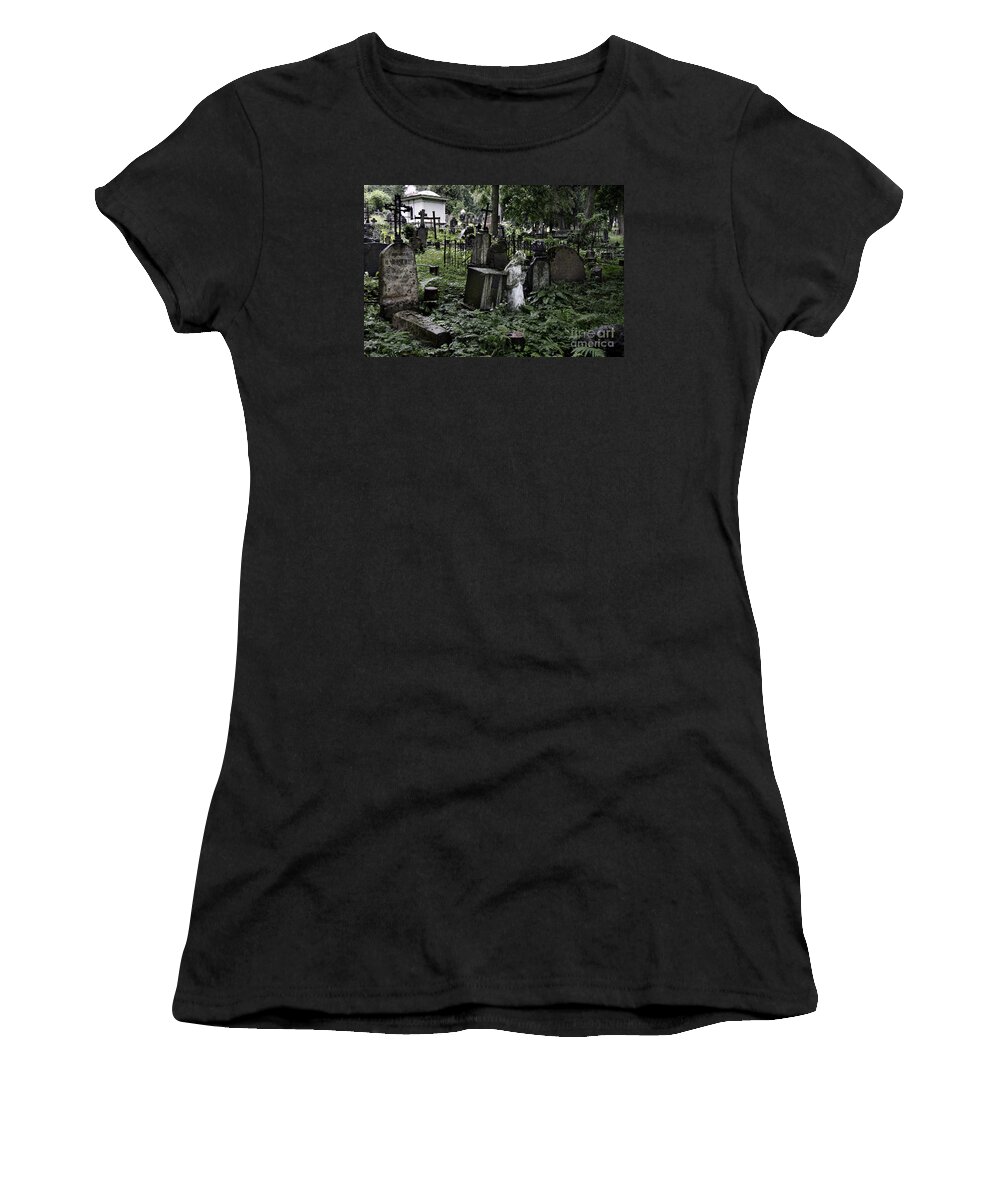 Pray Women's T-Shirt featuring the photograph Praying statue in the old cemetery by RicardMN Photography