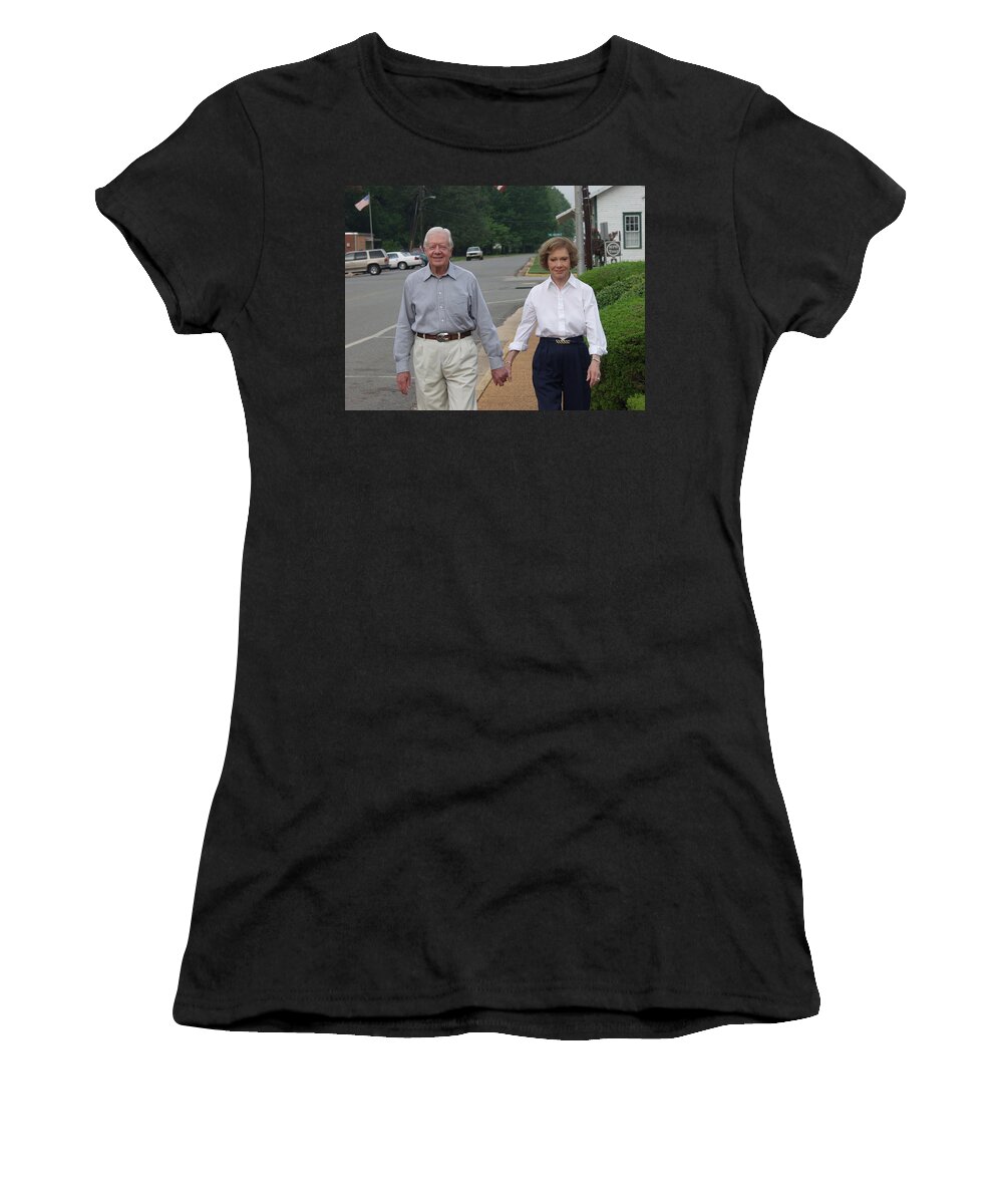 President Women's T-Shirt featuring the photograph President and Mrs. Jimmy Carter by Jerry Battle