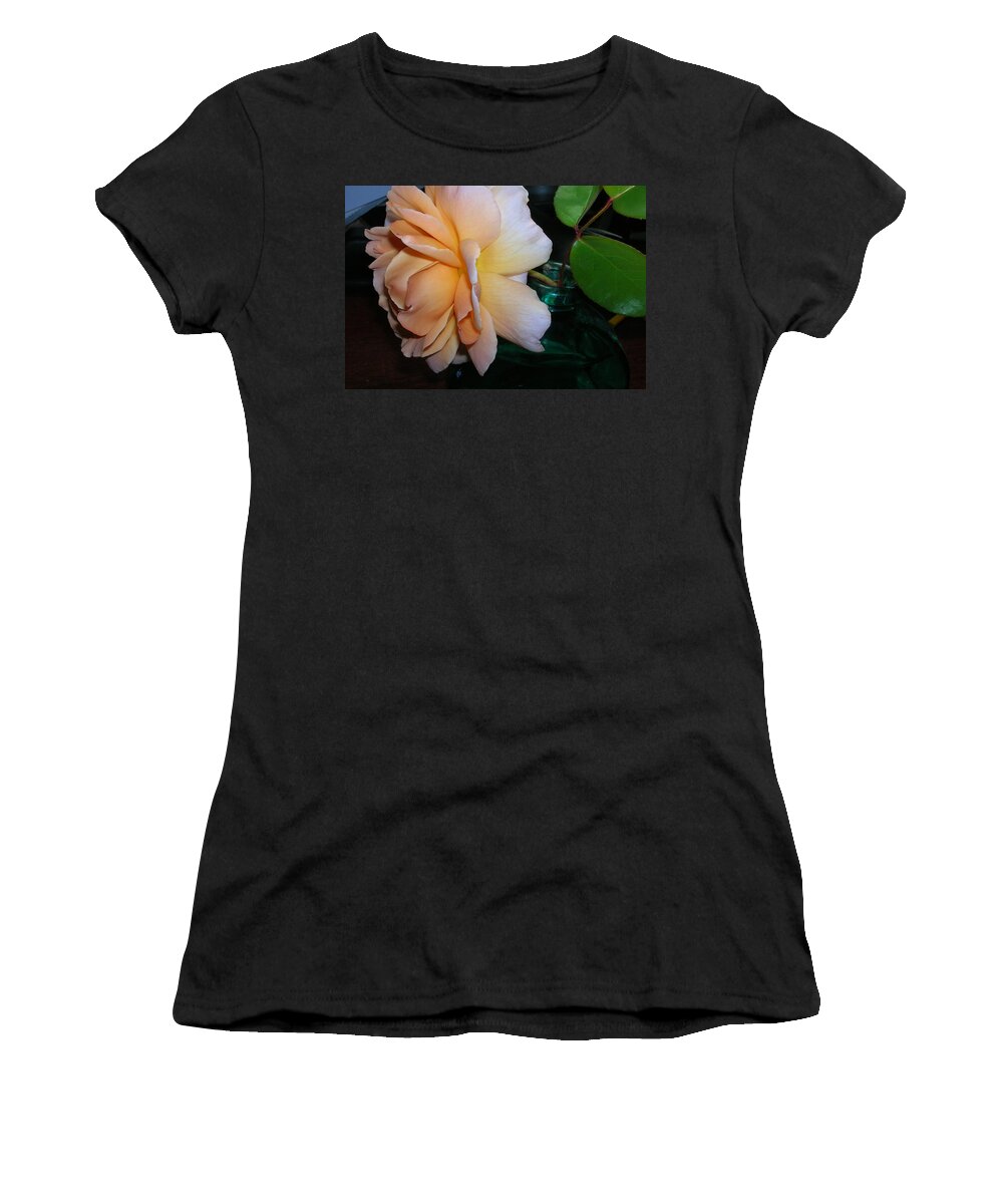 Rose Women's T-Shirt featuring the photograph Profile of an Old English Rose by Carolyn Donnell
