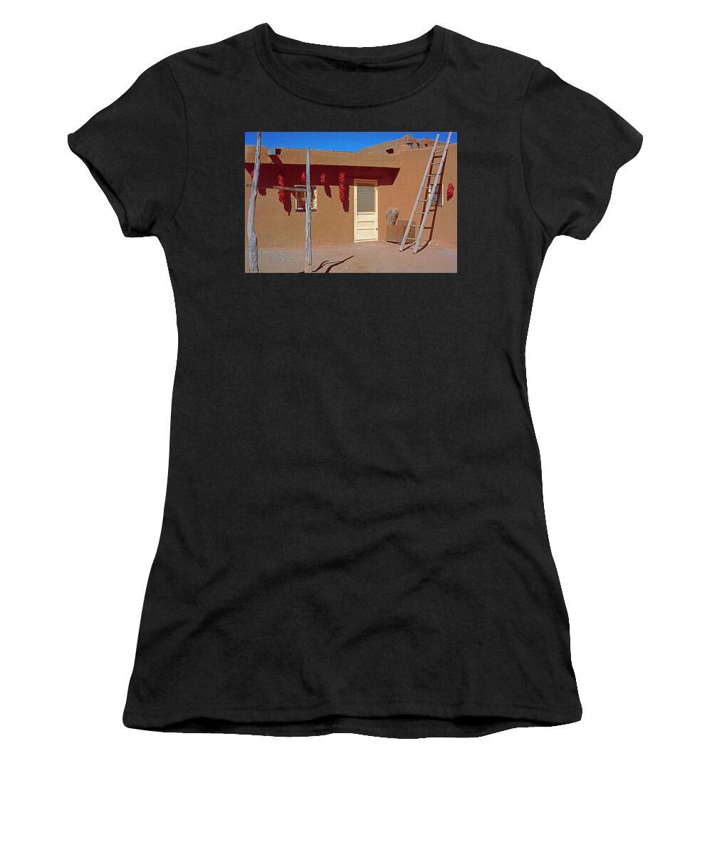 American Southwest Women's T-Shirt featuring the photograph Pueblo Home With Yellow Door by Ira Marcus