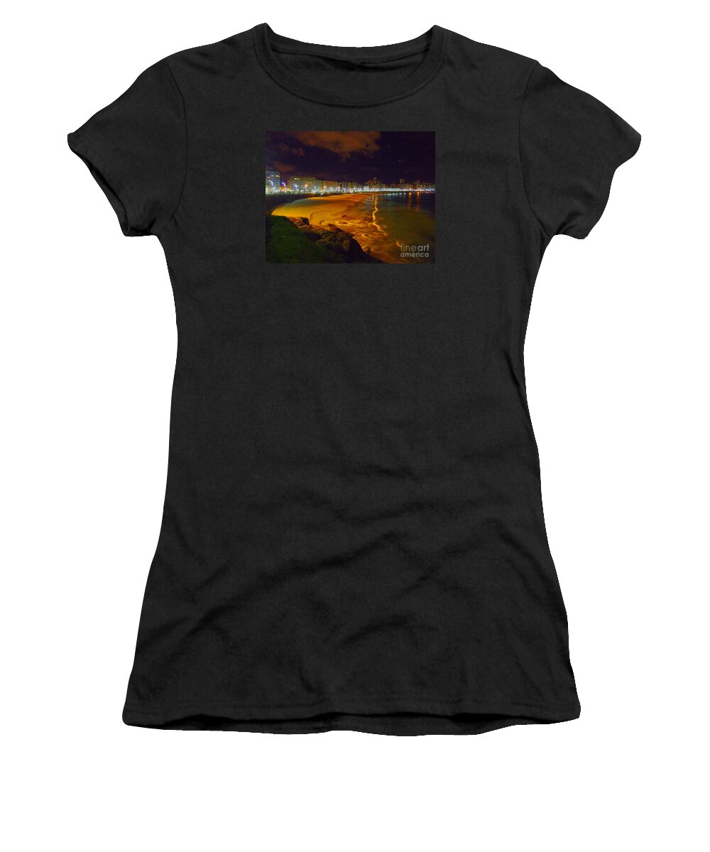 Canary Islands Women's T-Shirt featuring the digital art Puerto Rico Beach by Andrew Middleton