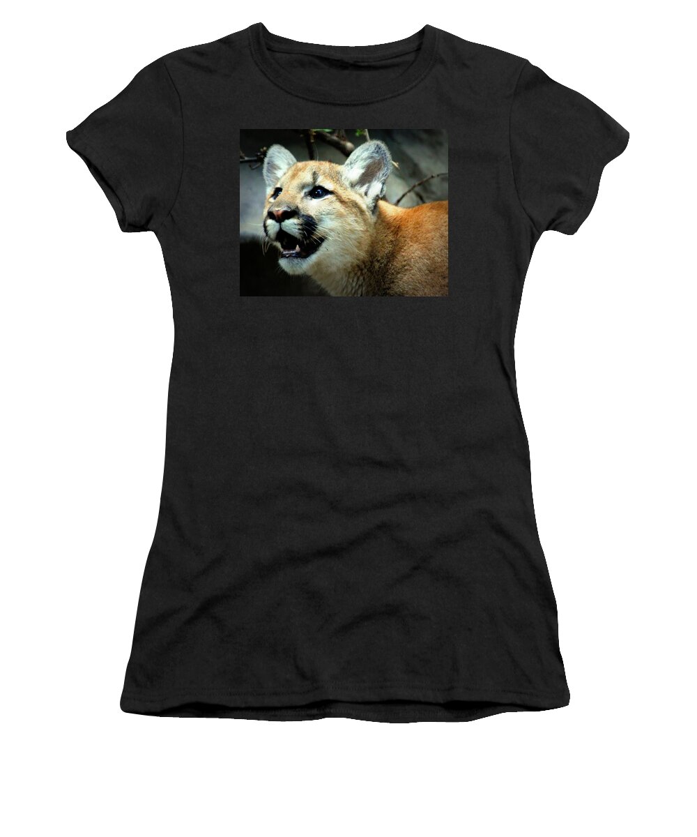 Puma Women's T-Shirt featuring the photograph Puma Cub by John Olson