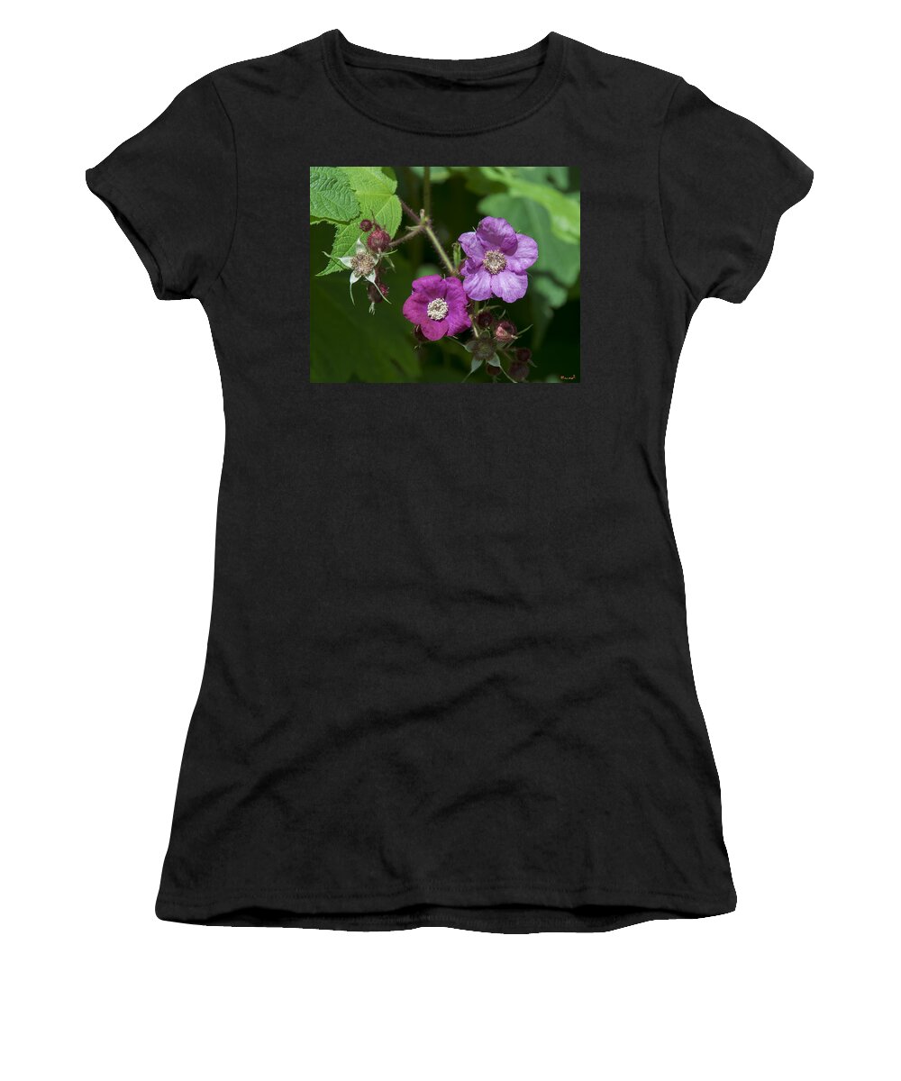 Nature Women's T-Shirt featuring the photograph Purple-flowering Raspberry DSMF0222 by Gerry Gantt