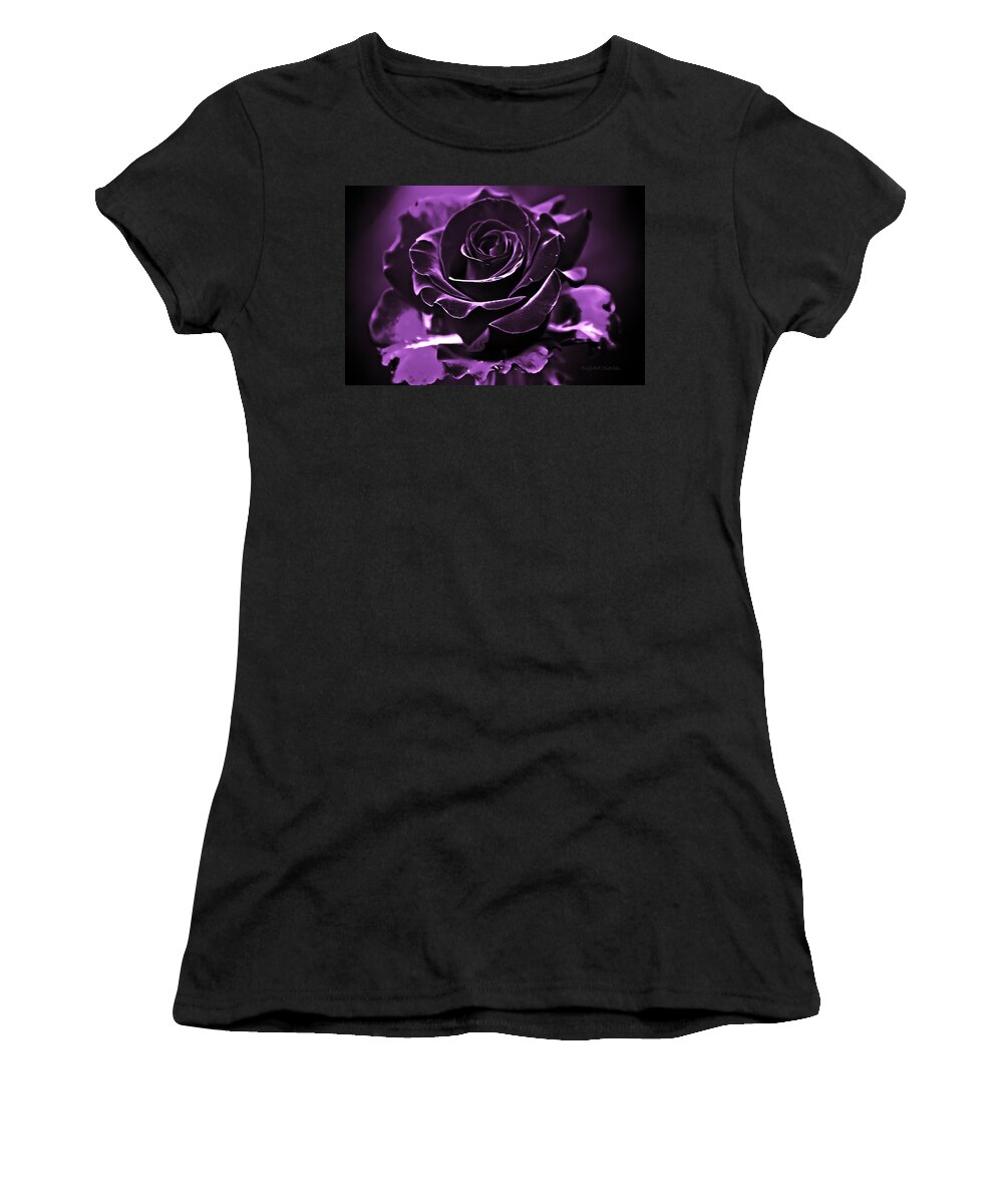 Rose Women's T-Shirt featuring the photograph Purple Seduction by DigiArt Diaries by Vicky B Fuller