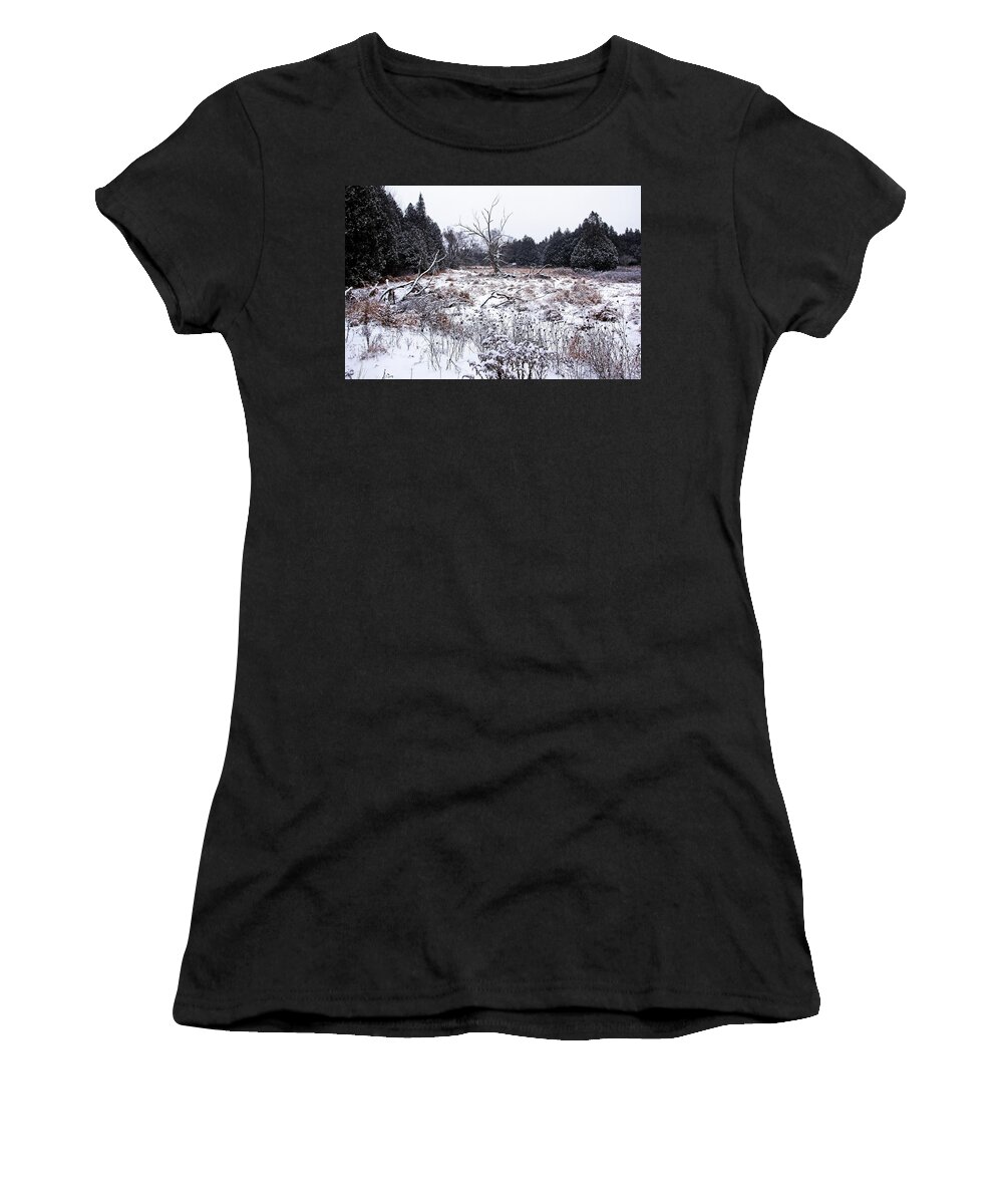 Winter Women's T-Shirt featuring the photograph Quiet Winter by Debbie Oppermann