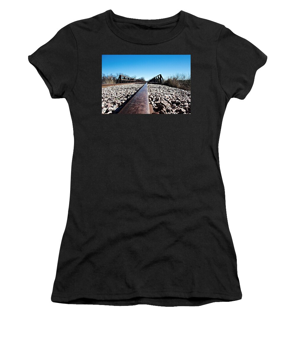 Railroad Women's T-Shirt featuring the photograph Railroad Trestle by James Smullins