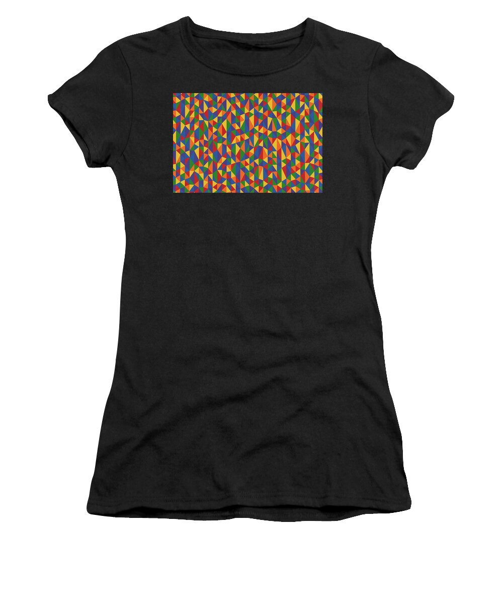 Abstract Women's T-Shirt featuring the painting Random Triangular Sinusoid by Janet Hansen