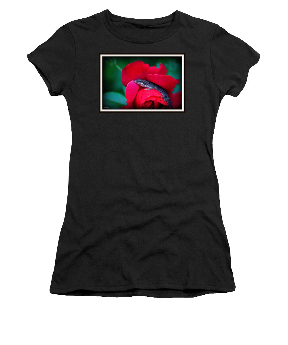 Lizard Women's T-Shirt featuring the photograph Ready for Romance by Farol Tomson