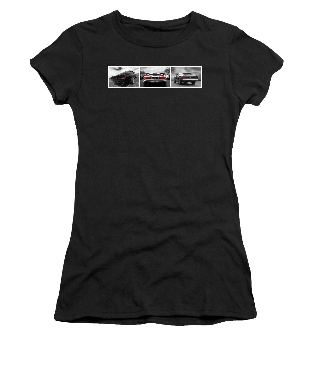 Classic Cars Women's T-Shirt featuring the photograph Rear Of The Year Triptych by Gill Billington