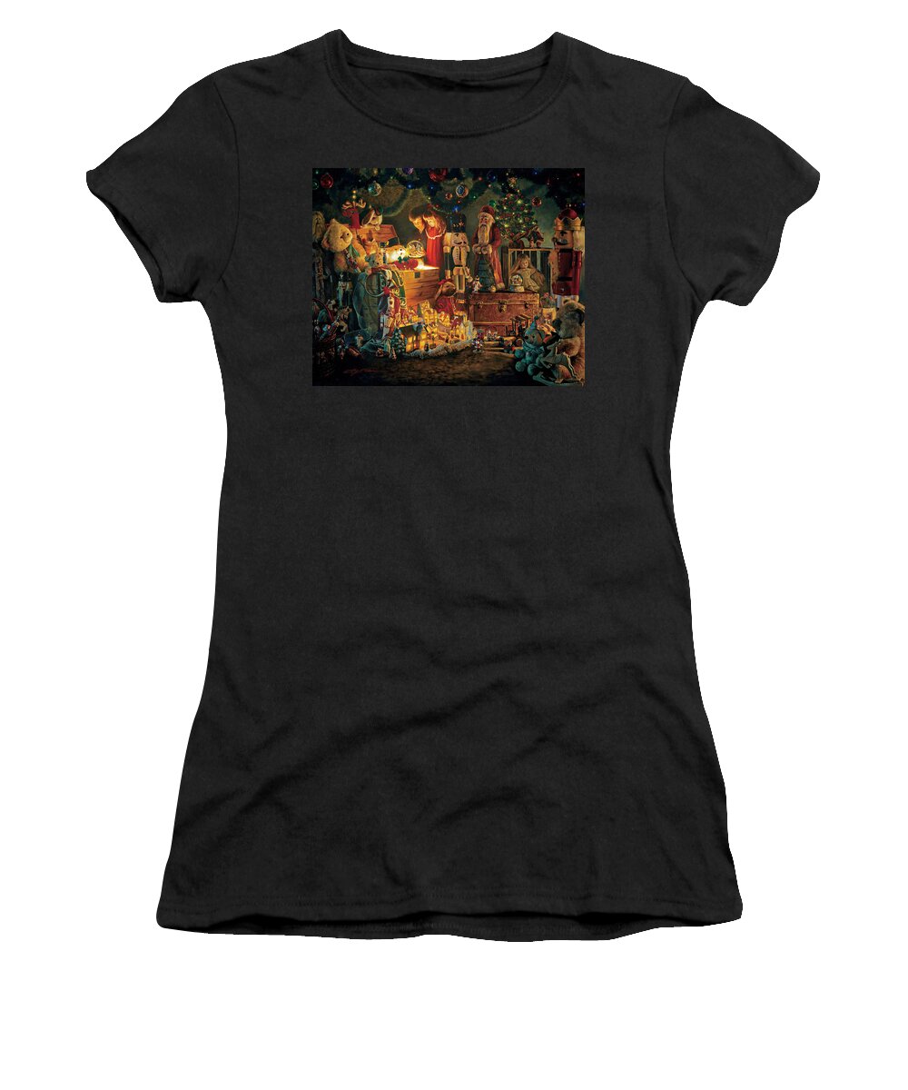 Santa Claus Women's T-Shirt featuring the painting Reason for the Season by Greg Olsen