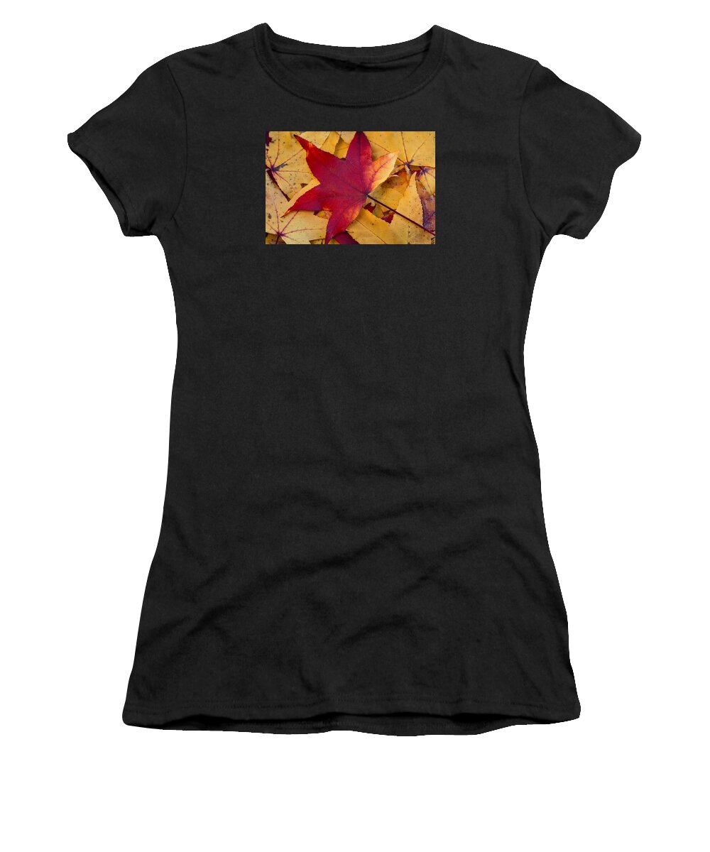 Leaf Women's T-Shirt featuring the photograph Red Leaf by Chevy Fleet