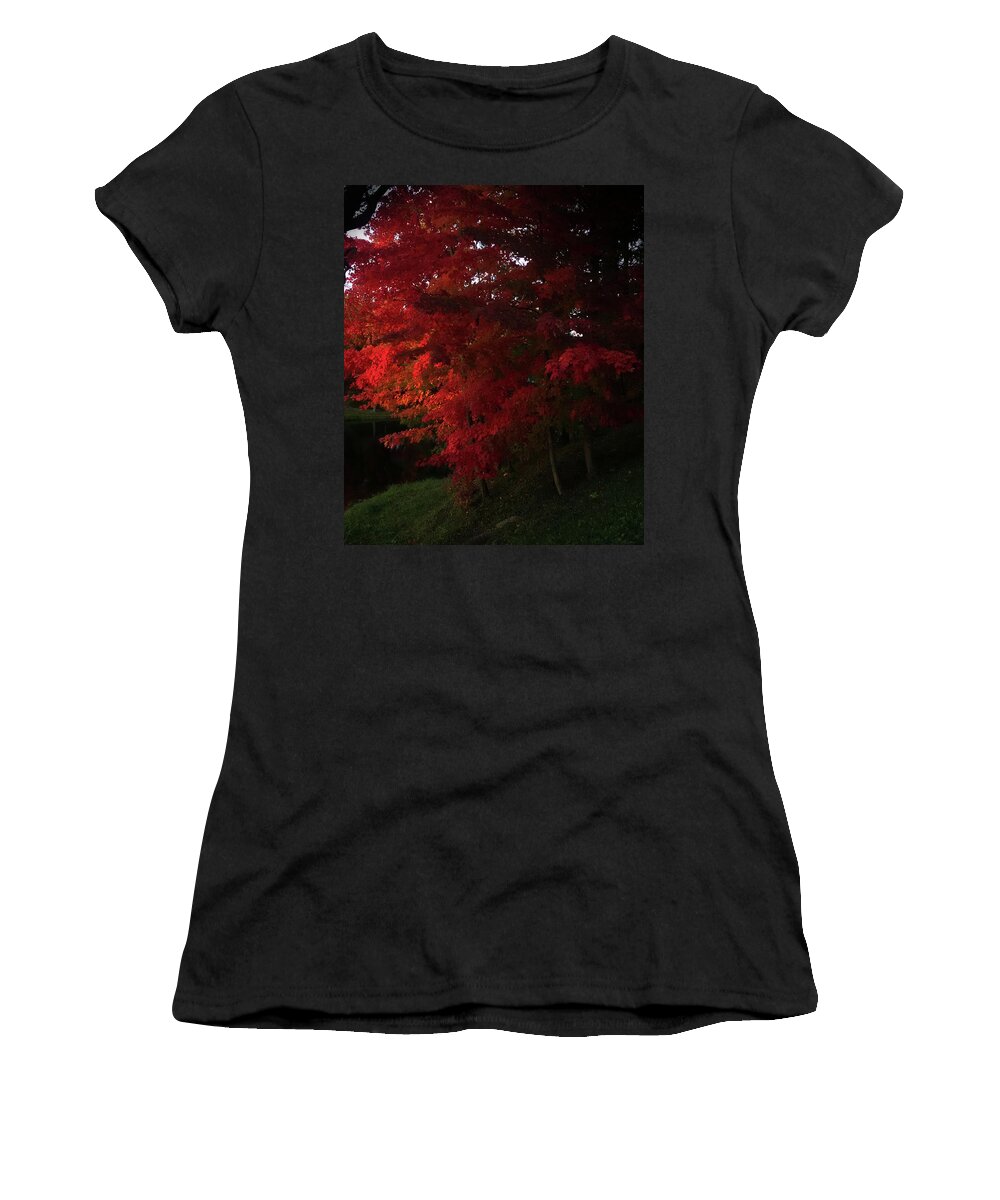 2016 Women's T-Shirt featuring the photograph Red Maple at Sunset by George Harth