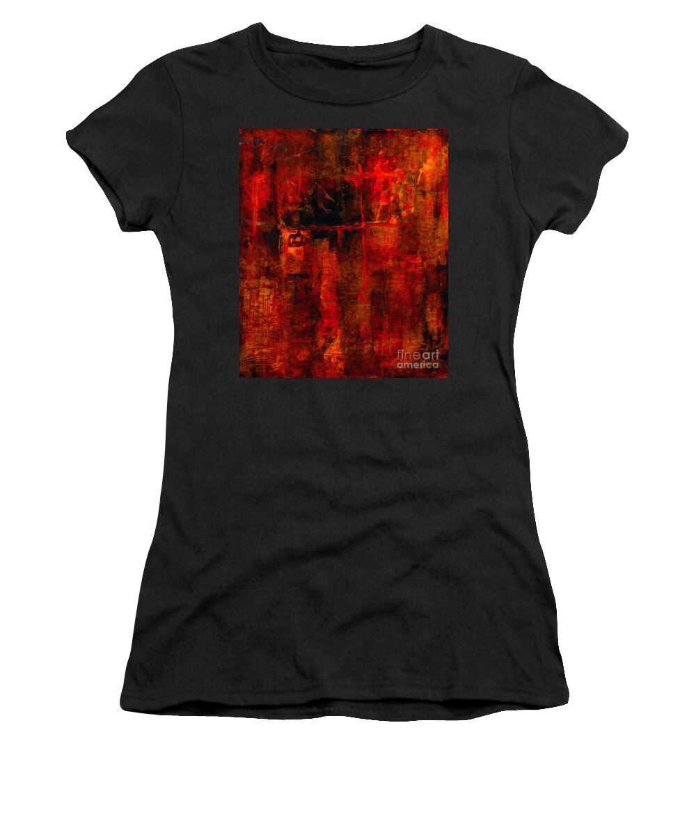 Abstract Painting Women's T-Shirt featuring the painting Red Odyssey by Pat Saunders-White
