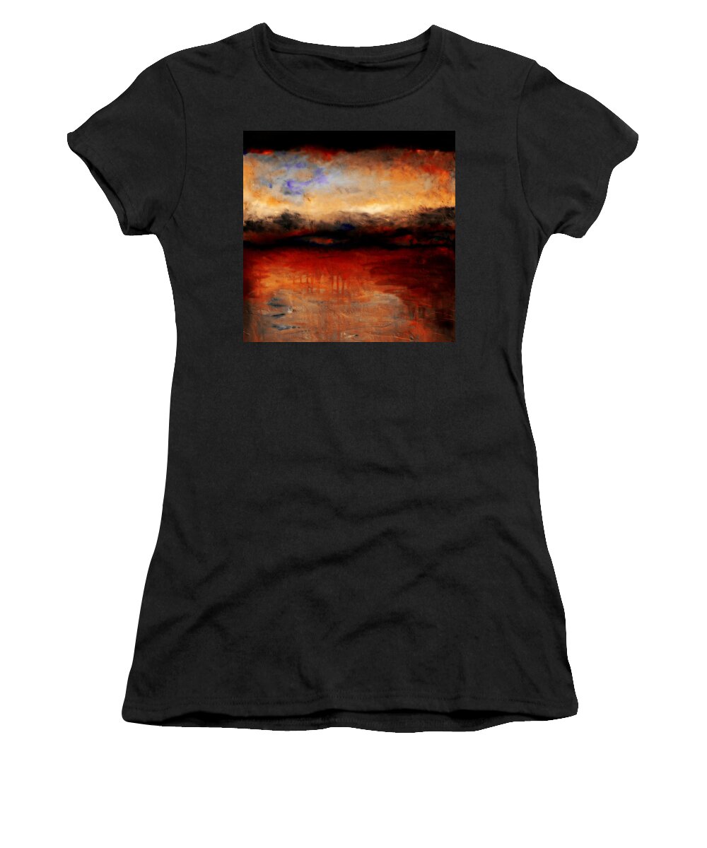Night Women's T-Shirt featuring the painting Red Skies at Night by Michelle Calkins