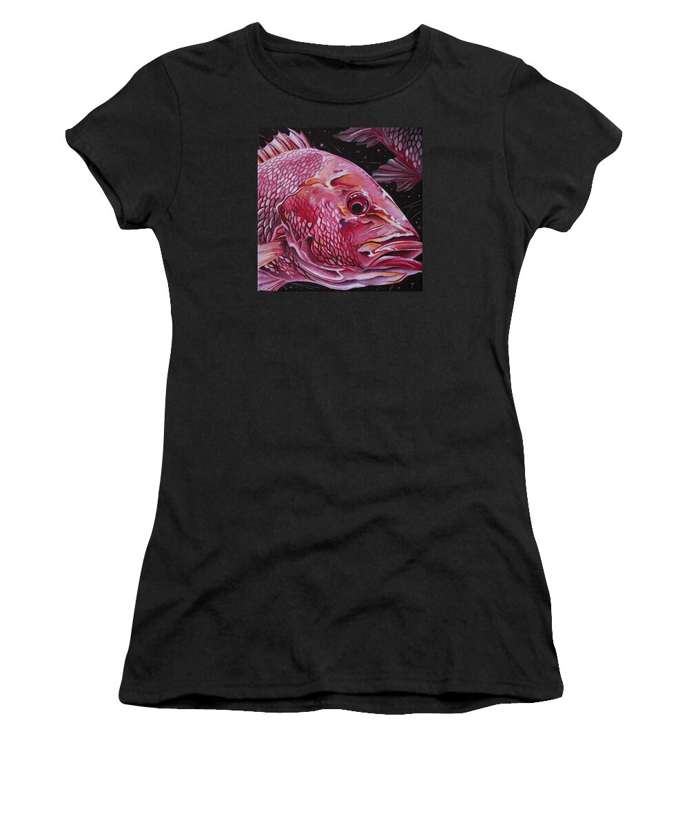 Red Snapper Women's T-Shirt featuring the painting Red Snapper by William Love