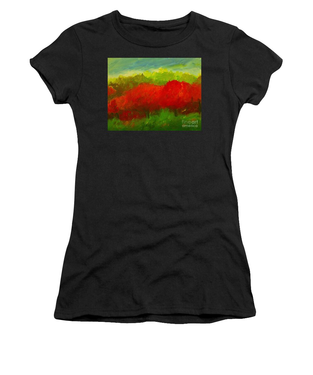 Cherries Women's T-Shirt featuring the painting Red Sweet Cherry Trees by Julie Lueders 