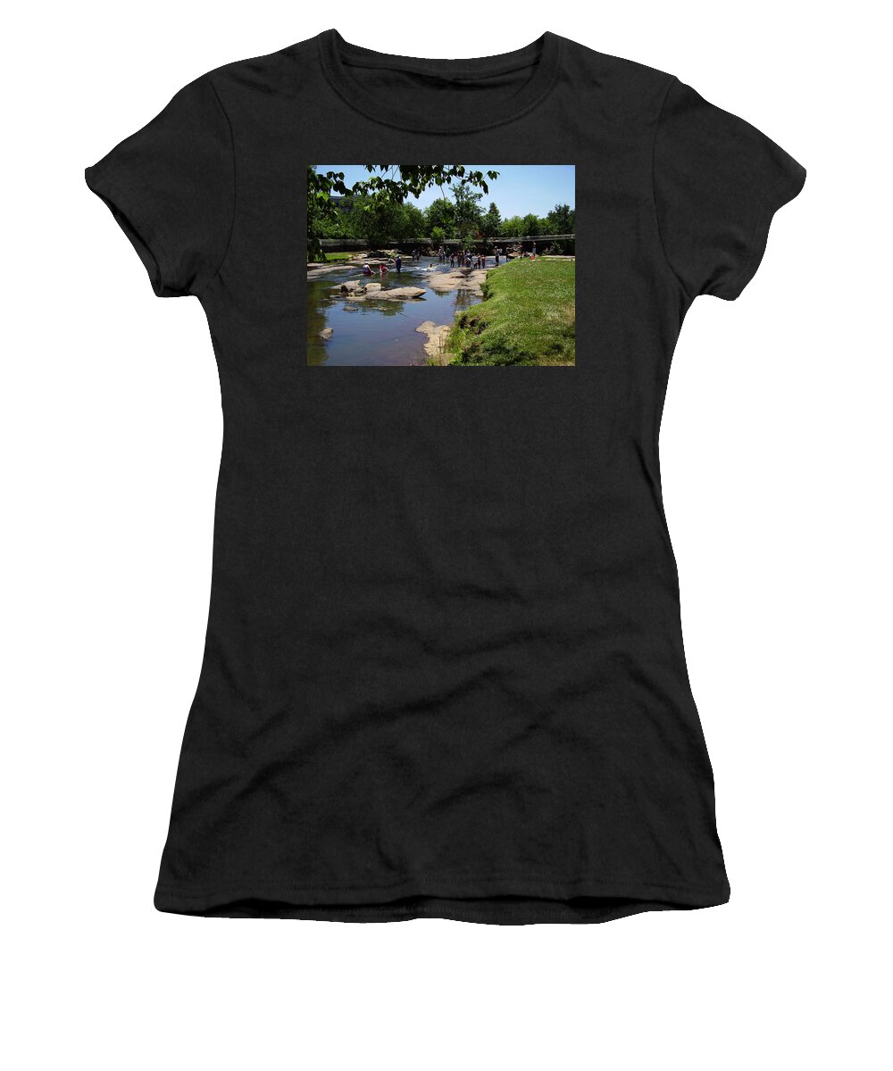 Reedy River Women's T-Shirt featuring the photograph Reedy River by Flavia Westerwelle