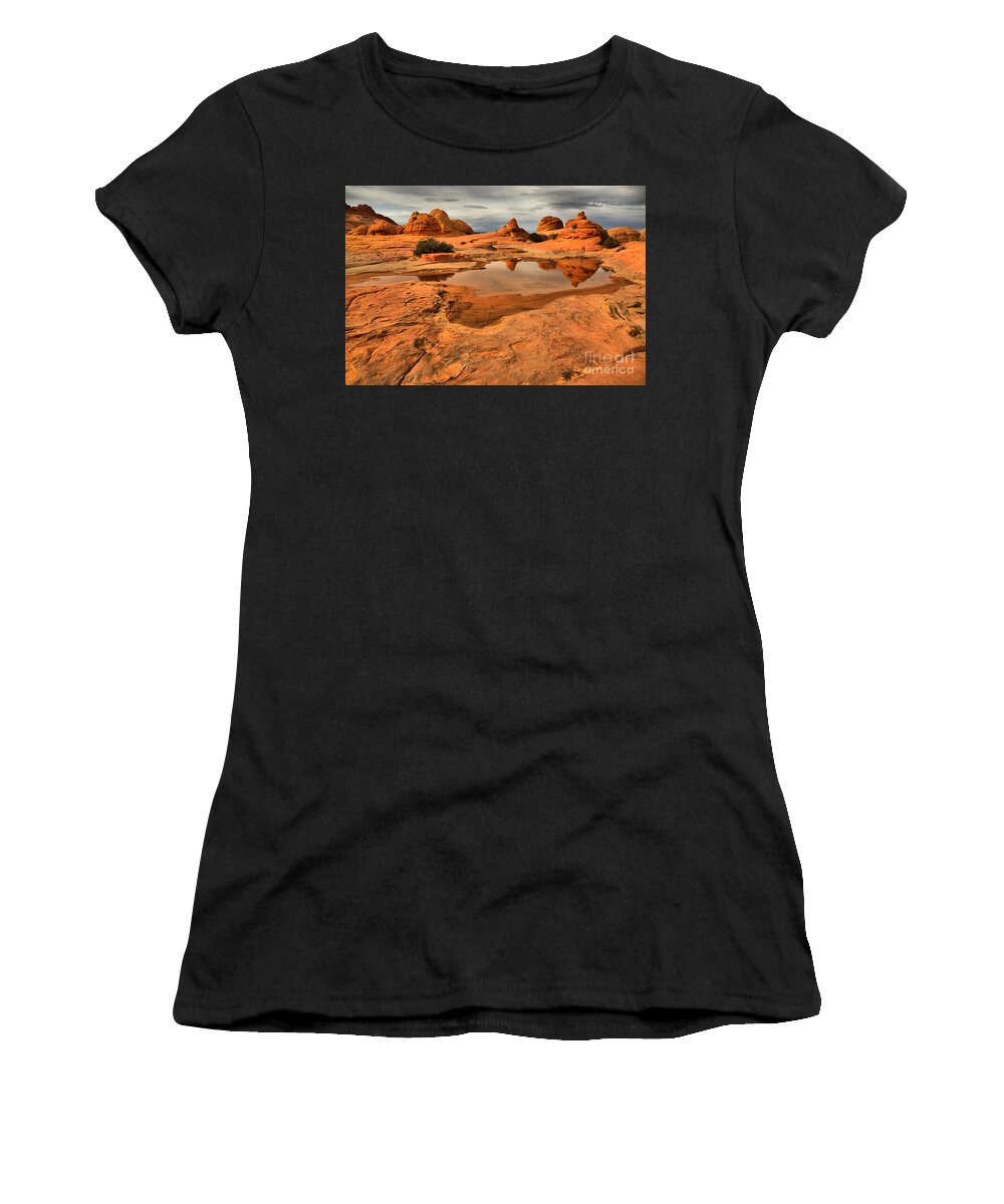 The Wave Women's T-Shirt featuring the photograph Reflecting The Buttes by Adam Jewell