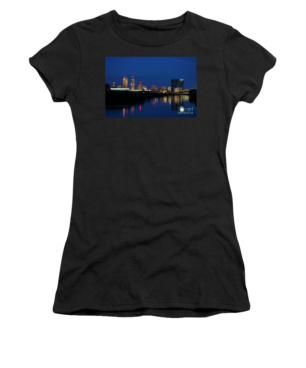 City Women's T-Shirt featuring the photograph Reflections of Indy - D009911 by Daniel Dempster