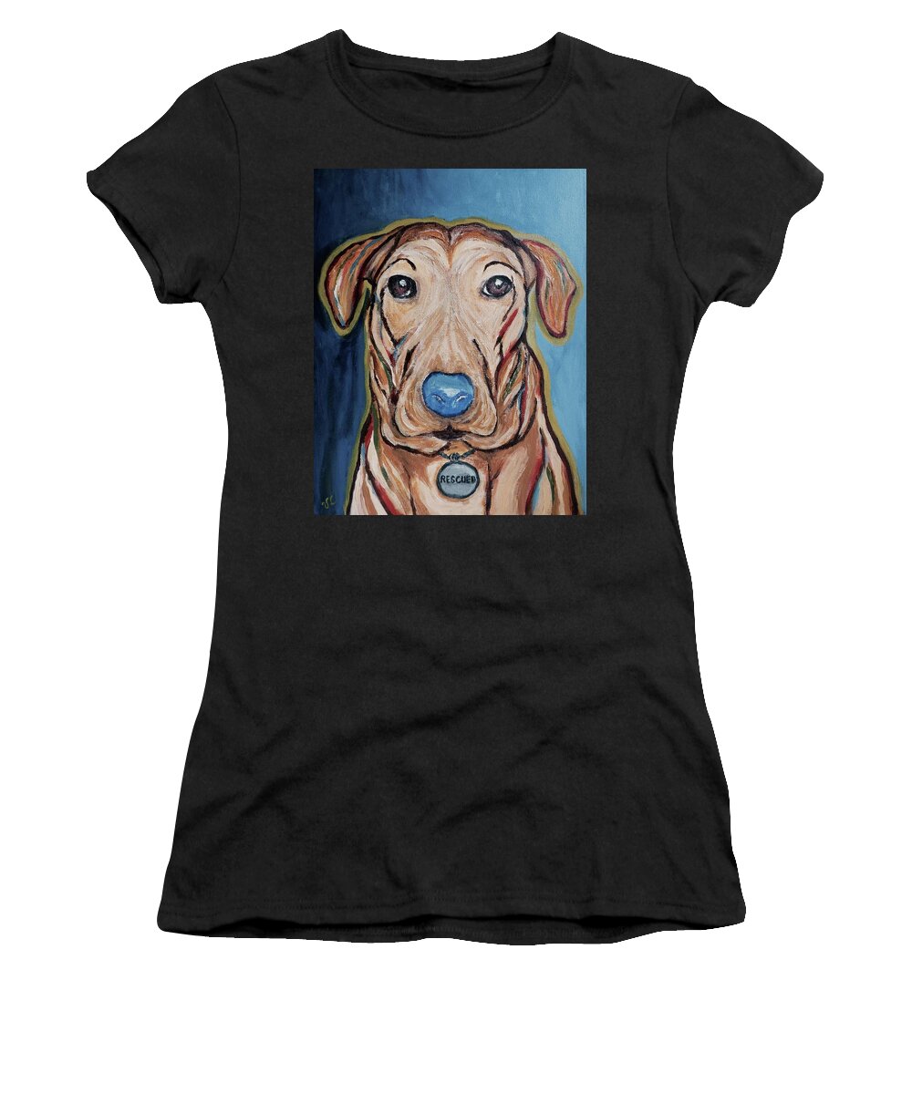 Rescued Women's T-Shirt featuring the painting Rescued by Victoria Lakes