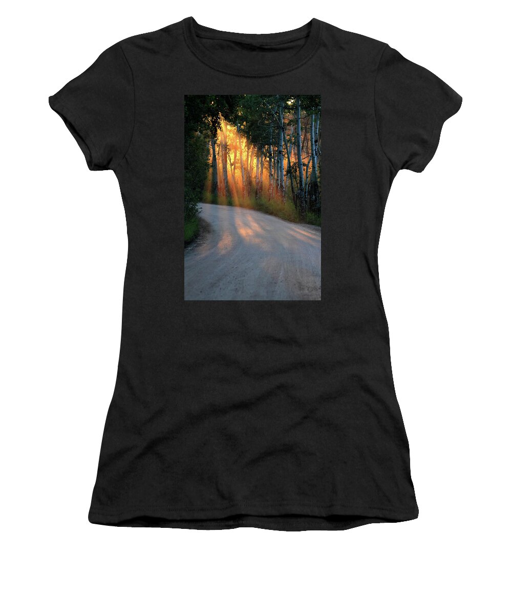 Rays Women's T-Shirt featuring the photograph Road Rays by Shane Bechler