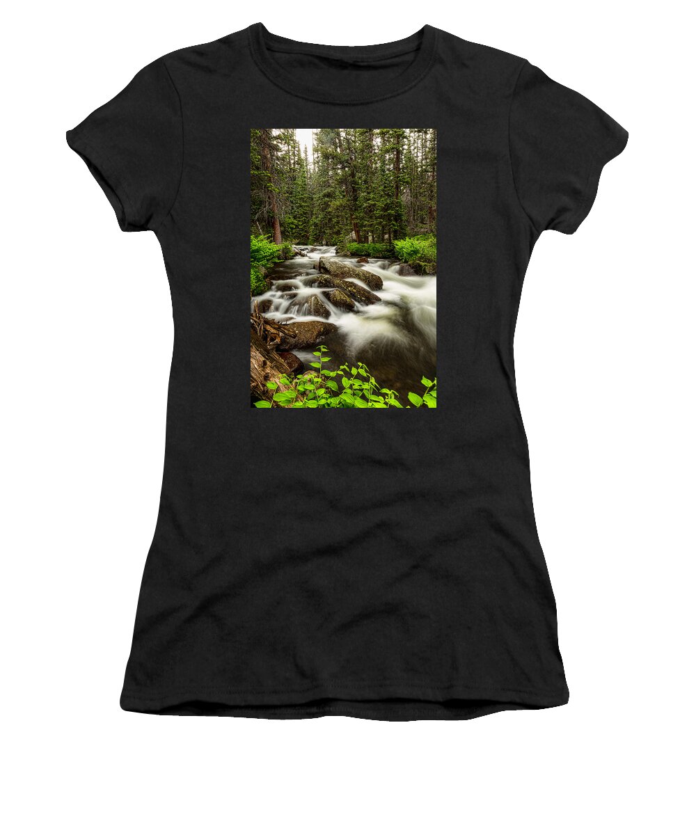 Rocky Women's T-Shirt featuring the photograph Roosevelt National Forest Stream Portrait by James BO Insogna