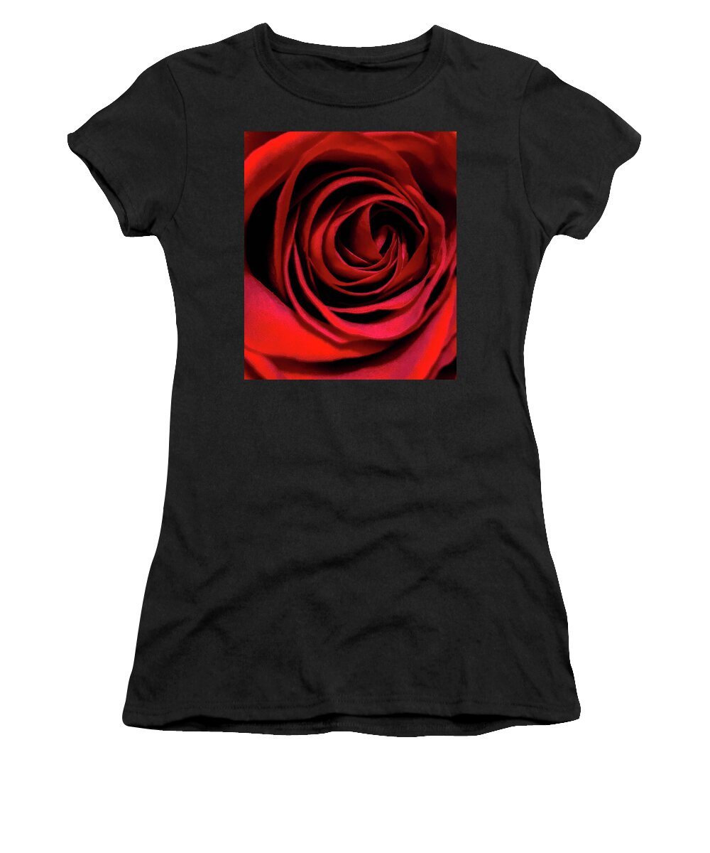 Red Women's T-Shirt featuring the photograph Rose of Love by Steph Gabler