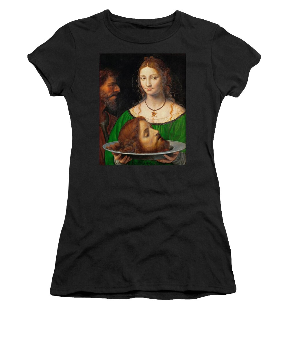 Bernardino Luini Women's T-Shirt featuring the painting Salome with the head of Saint John the Baptist by Bernardino Luini