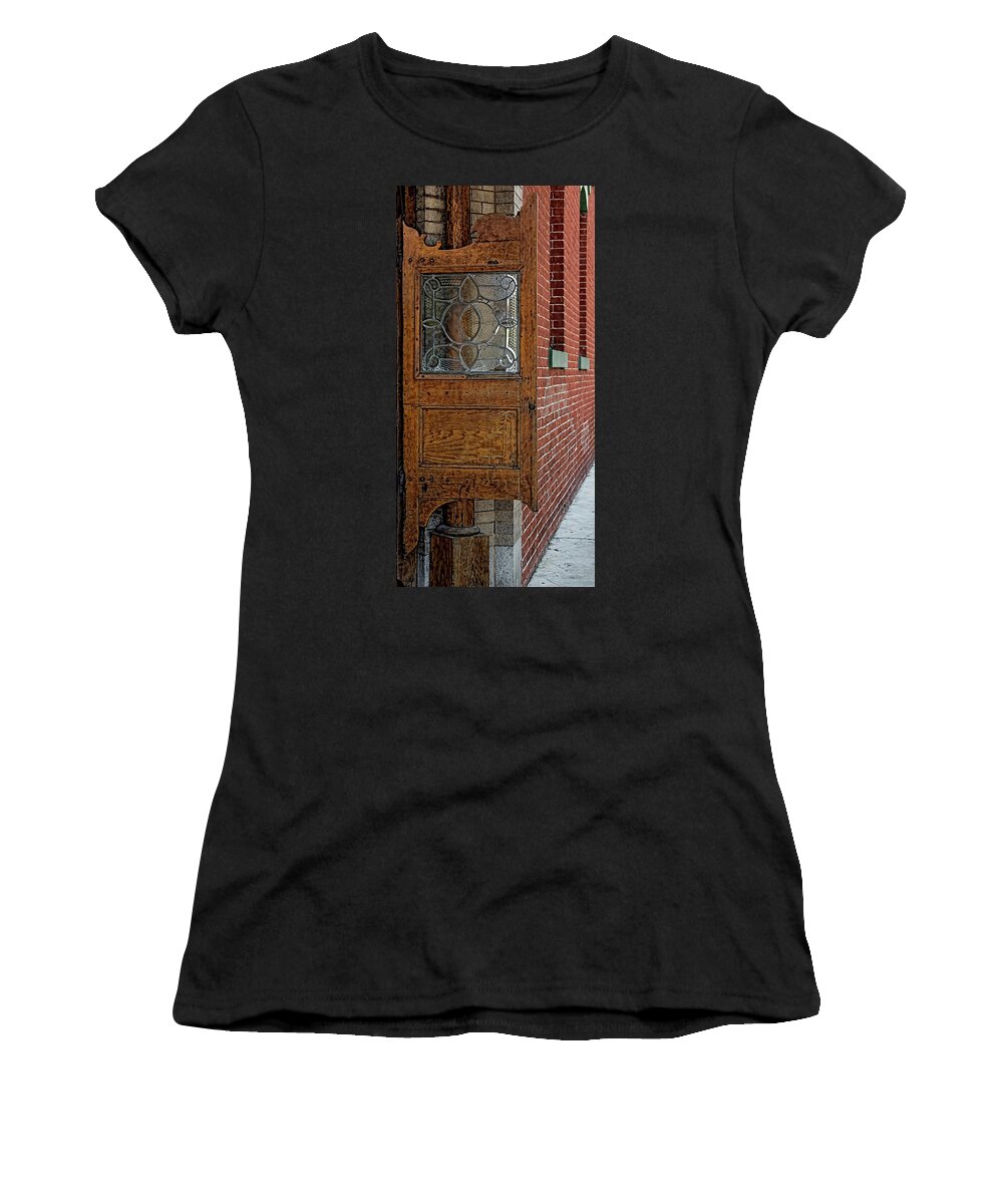 Amelia Island Women's T-Shirt featuring the photograph Saloon Door Texture by Richard Goldman