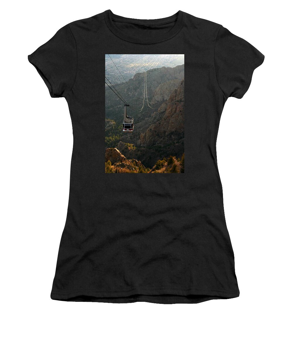Albuquerque Women's T-Shirt featuring the photograph Sandia Peak Cable Car by Joe Kozlowski